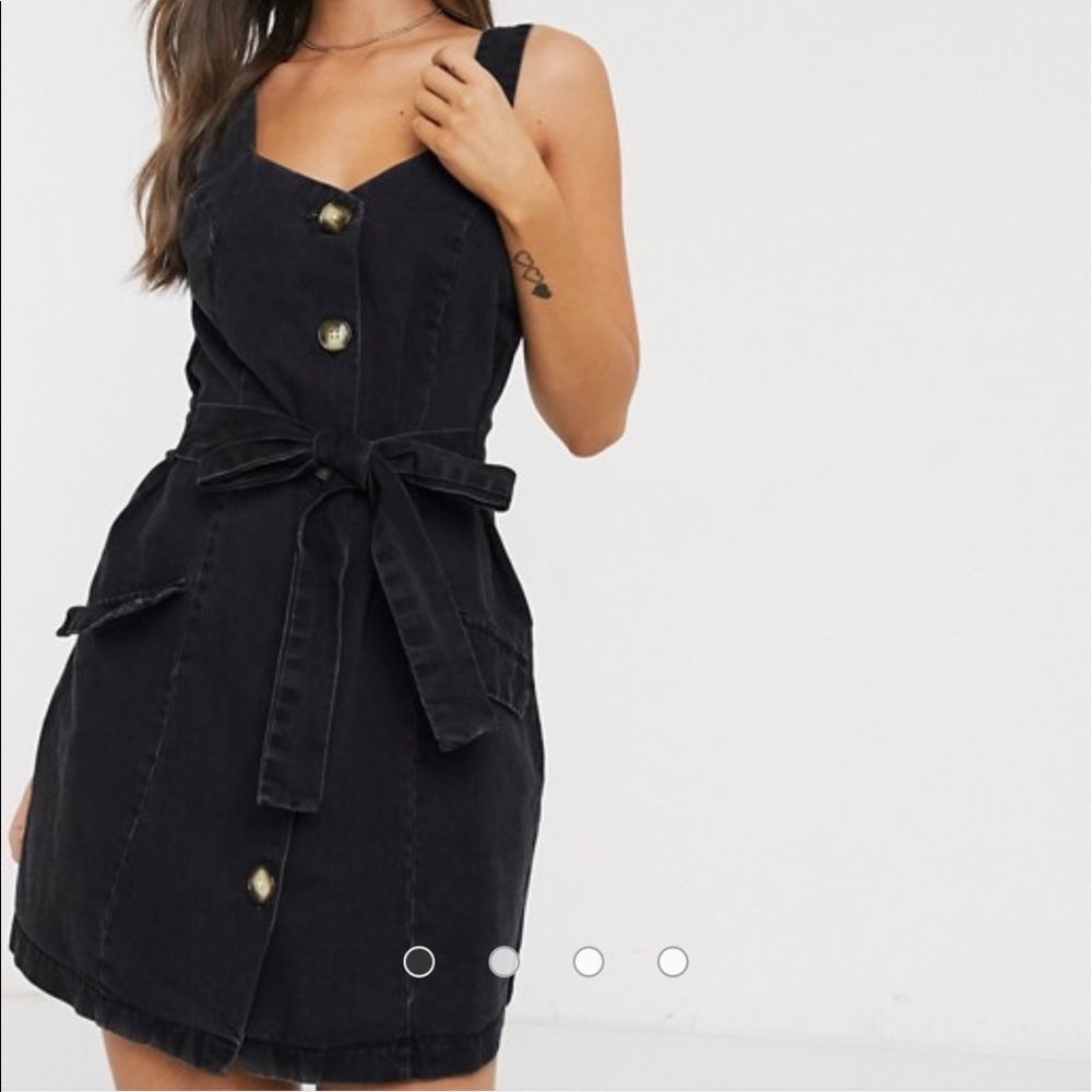ASOS black denim dress size US-14 UK-18